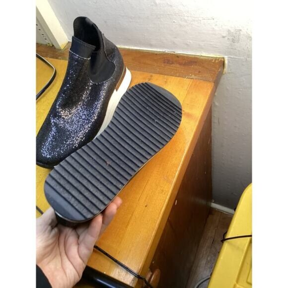 tropical y2k boho indie Kenneth Cole Reaction Black Wedge Boots for Women Size 6 - Picture 4 of 7